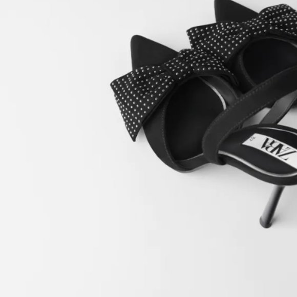 STUDDED HIGH HEEL SLINGBACK SHOES WITH BOW DETAIL - Picture 2 of 9